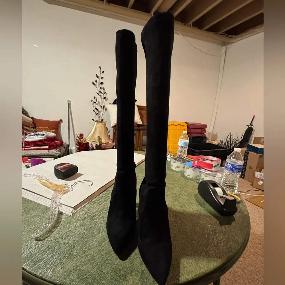Coach Cece Black Over-the-Knee Boots - Picture 1 of 10
